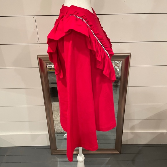 Red Ruffle Shirt - Picture 2 of 3